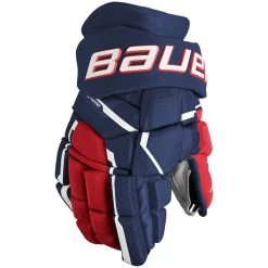 Bauer Supreme Mach Gloves - SENIOR -Hockey Shop Bauer Supreme Mach Gloves NavyRedWhite